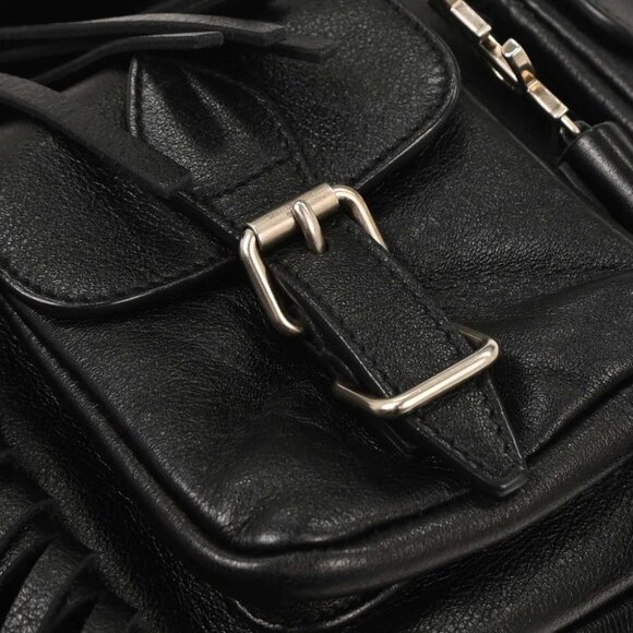 Saint Laurent Black Fringe Festival Backpack - Picture 7 of 10